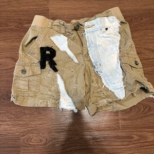 Custom denim x khaki shorts